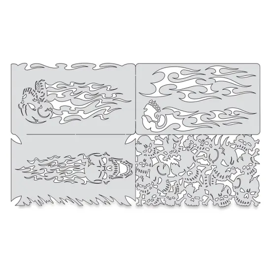 Iwata Artool Freehand Template - Set of 4, Skullophenia Nano {2}