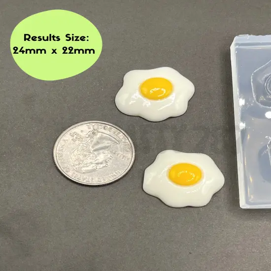Fried Egg Silicone Mold, Resin Earring Mold (A14) {2}
