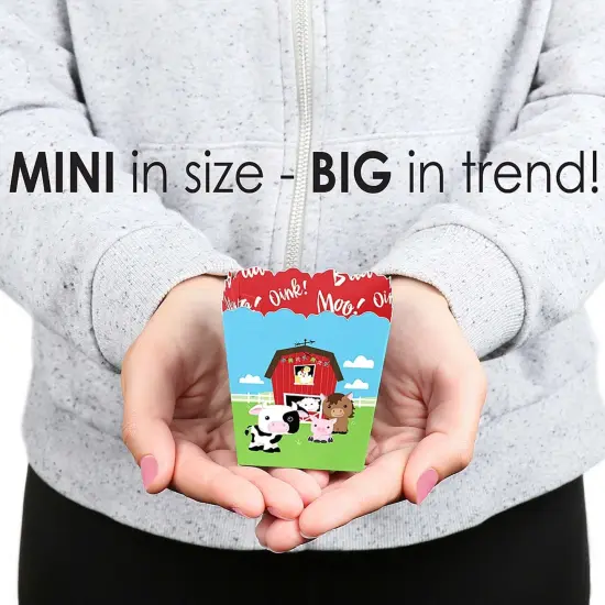 Big Dot of Happiness Farm Animals - Party Mini Favor Boxes - Baby Shower or Birthday Party Treat Candy Boxes - Set of 12 {6}
