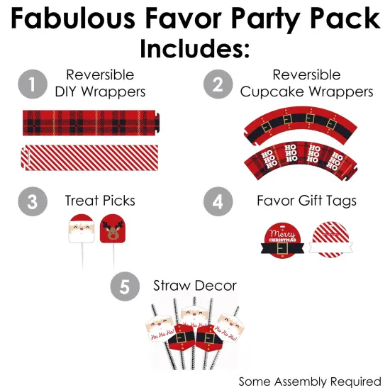 Big Dot of Happiness Jolly Santa Claus - Christmas Party Favors and Cupcake Kit - Fabulous Favor Party Pack - 100 Pieces {3}