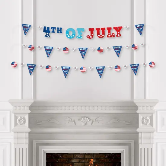 Big Dot of Happiness Firecracker 4th of July - Red, White &Blue Party Letter Banner Decoration - 36 Banner Cutouts & 4th of July Banner Letters {4}