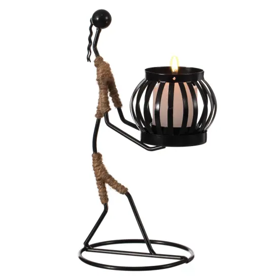 Wire Figure Candle Holder Decorative Modern Tea Light Lantern Tabletop Centerpiece Candle Stand {3}