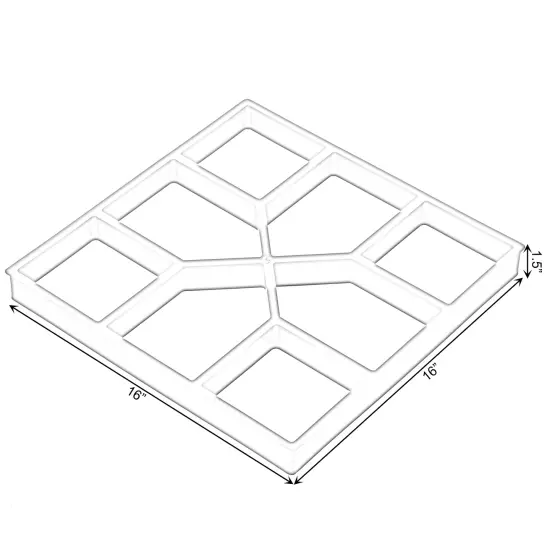 Decorative Pavement Mold Cement Form Stamp Walkway Maker Patio Stepping Stone Pavers Reusable Pathway Mould, 2 Pack {6}