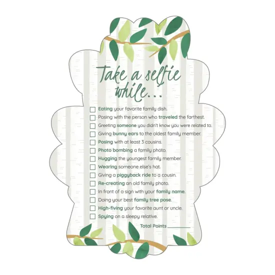 Big Dot of Happiness Family Tree Reunion - Selfie Scavenger Hunt - Family Gathering Party Game - Set of 12 {4}
