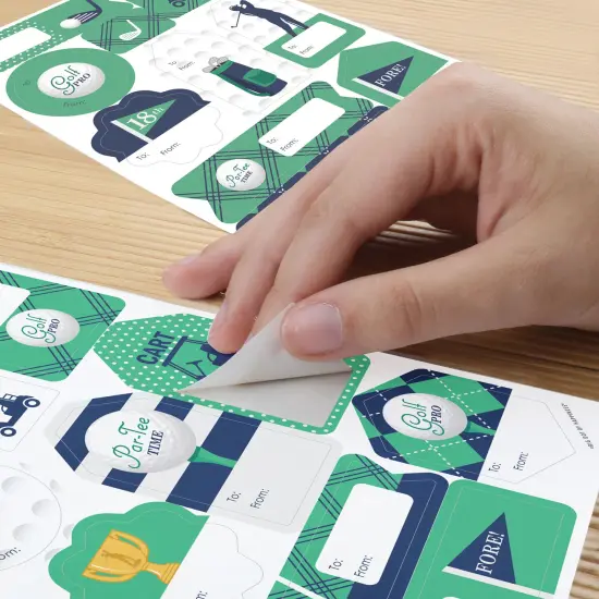 Big Dot of Happiness Par-Tee Time - Golf - Assorted Birthday or Retirement Party Gift Tag Labels - To and From Stickers - 12 Sheets - 120 Stickers {6}