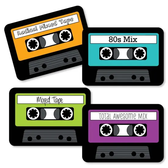 Big Dot of Happiness 80's Retro - Paper Cassette Tape DIY Totally 1980s Party Essentials - Set of 20 {3}