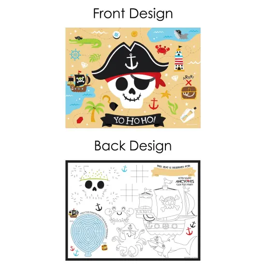 Big Dot of Happiness Pirate Ship Adventures - Paper Skull Birthday Party Coloring Sheets - Activity Placemats - Set of 16 {7}