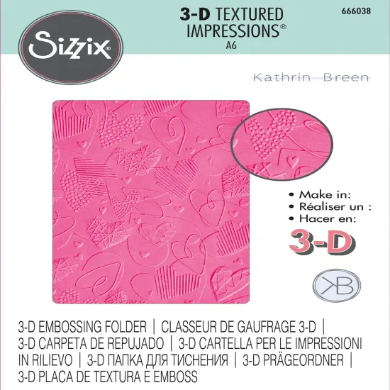 Sizzix 3D Textured Impressions By Kath Breen-Mark Making Hearts {1}