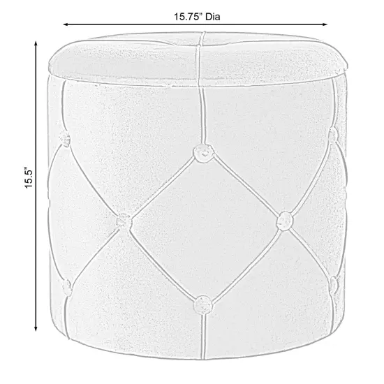 Round Tufted Velvet Wood Storage Ottoman Stool with Lid Yellow {6}