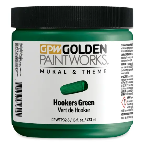 Golden Paintworks Mural and Theme Acrylic Paint - Hookers Green, 16 oz, Jar {1}