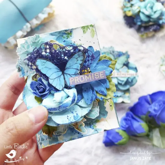 Little Birdie Cardstock 12"X12" 12/Pkg-Aqua Medley {6}