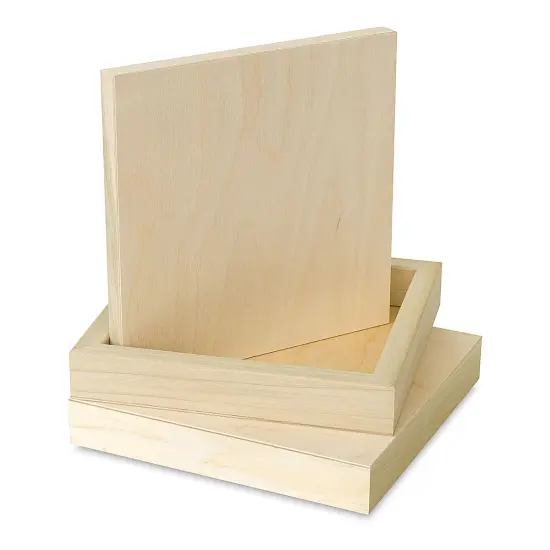 American Easel Flat Wood Panel Pack - 10" x 10", Flat Panel with Two 2" Cradle, Pkg of 3 {1}
