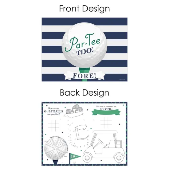 Big Dot of Happiness Par-Tee Time - Golf - Paper Birthday Party Coloring Sheets - Activity Placemats - Set of 16 {7}