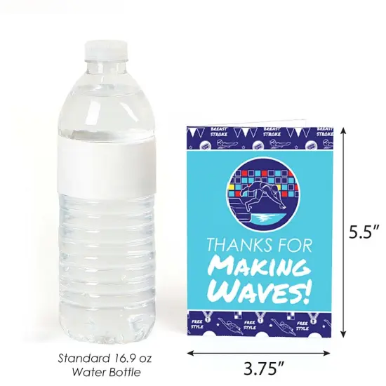 Big Dot of Happiness Making Waves - Swim Team - Swimming Party or Birthday Party Thank You Cards (8 count) {4}