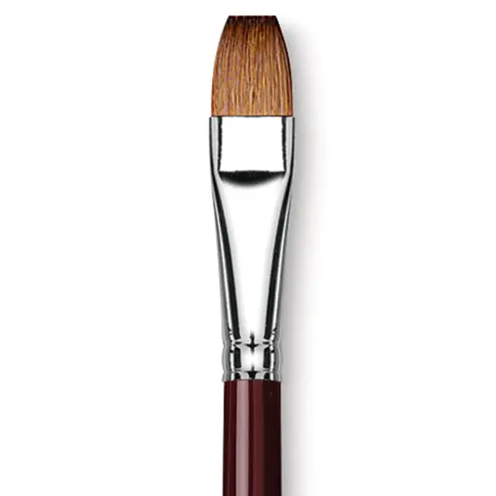 Da Vinci Kolinsky Red Sable Oil Brush - Flat, Long Handle, Size 14 {1}
