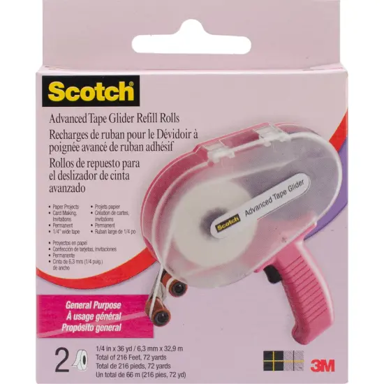 Scotch Advanced Tape Glider General Purpose Refills 2/Pkg-.25"X36yd Each, For Use In 085 {1}