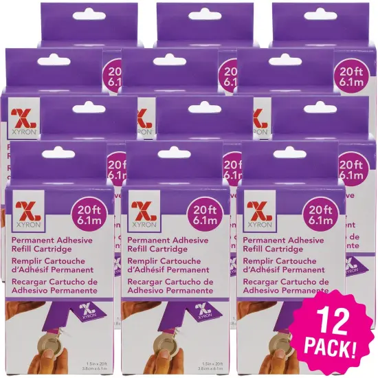 Multipack of 12 - Xyron 150 Refill Cartridge-1.5"X20' Permanent {1}