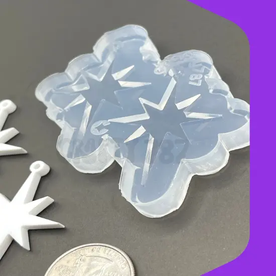 Christmas Star Dangle Earring Silicone Mold (C15) {3}