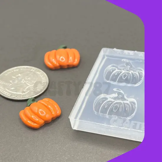 Pumpkin 3D Silicone Mold, Resin Earring Mold(A14) {4}