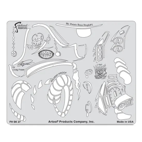 Iwata Artool Freehand Template - Wrath of Skull Master Mr. Potato Bonz #1 {2}