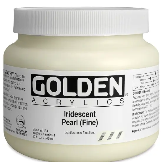 Golden Heavy Body Acrylic Paint - Iridescent Pearl (Fine), 32 oz Jar {1}