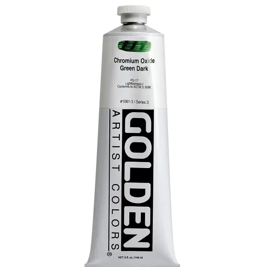 Golden Heavy Body Artist Acrylics - Chromium Oxide Green Dark, 5 oz tube {2}