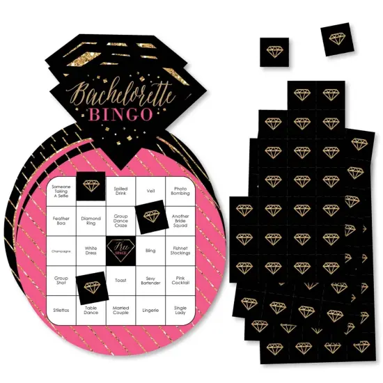 Big Dot of Happiness Girls Night Out - Bar Bingo Cards and Markers - Bachelorette Party Shaped Bingo Game - Set of 18 {1}