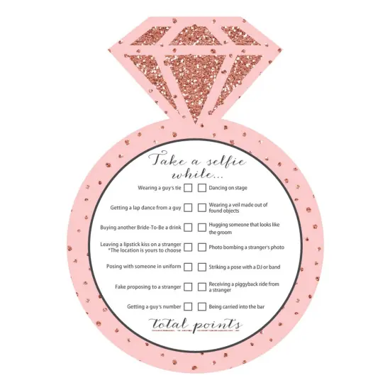 Big Dot of Happiness Bride Squad - Selfie Scavenger Hunt - Rose Gold Bridal Shower or Bachelorette Party Game - Set of 12 {3}