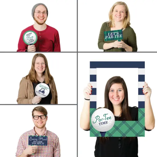 Big Dot of Happiness Par-Tee Time - Golf - Birthday or Retirement Party Selfie Photo Booth Picture Frame & Props - Printed on Sturdy Material {3}