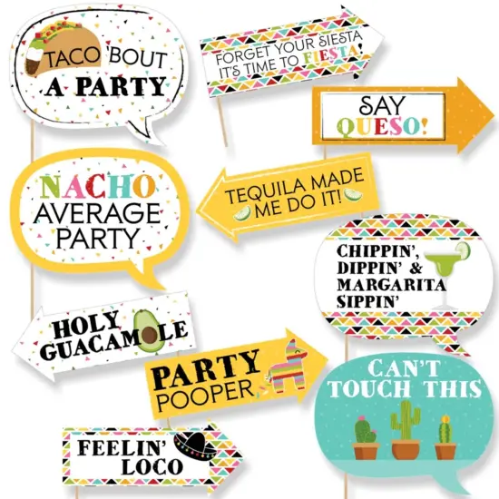 Big Dot of Happiness Funny Let's Fiesta - Fiesta Party Photo Booth Props Kit - 10 Piece {1}