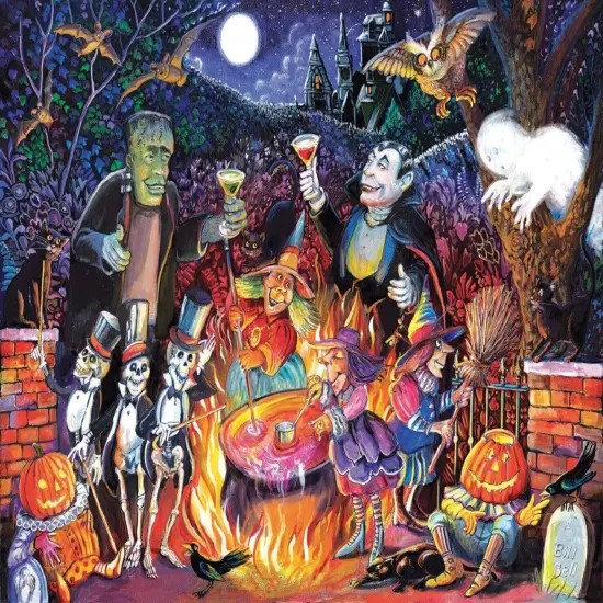 Sunsout Monster Party Time 1000 pc Halloween Jigsaw Puzzle 21831 {1}