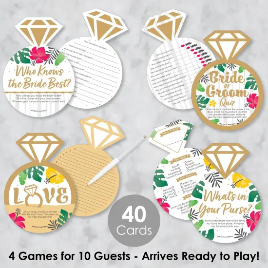 Big Dot of Happiness Last Luau - 4 Bridal Shower Games - 10 Cards Each - Gamerific Bundle {3}