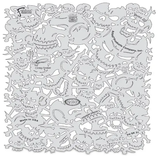 Iwata Artool Freehand Template - Wrath of Skull Master Bonz II {1}