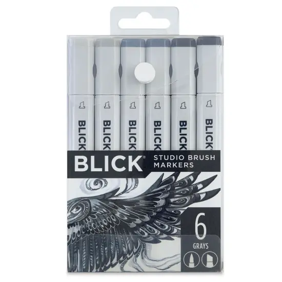 Blick Studio Brush Markers - Gray Colors, Set of 6 {1}