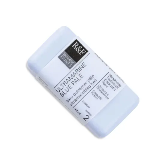 R&F Encaustic Paint Block - Ultramarine Blue Pale, 40 ml block {1}