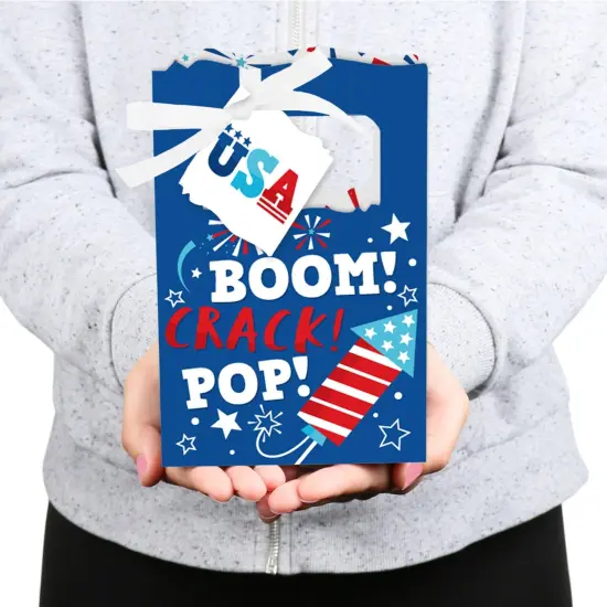 Big Dot of Happiness Firecracker 4th of July - Red, White and Royal Blue Party Favor Boxes - Set of 12 {6}