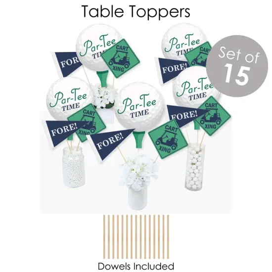 Big Dot of Happiness Par-Tee Time - Golf - Birthday or Retirement Party Supplies - Banner Decoration Kit - Fundle Bundle {7}