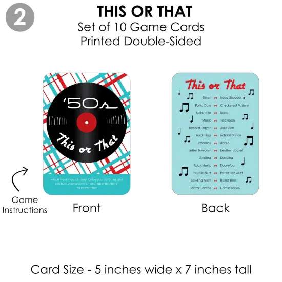 Big Dot of Happiness 50&rsquo;s Sock Hop - 4 1950s Rock N Roll Party Games - 10 Cards Each - Gamerific Bundle {7}