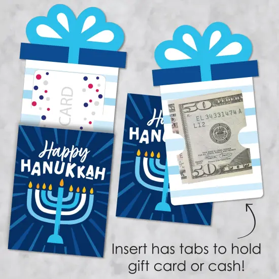Big Dot of Happiness Hanukkah Menorah - Chanukah Holiday Party Money and Gift Card Sleeves - Nifty Gifty Card Holders - Set of 8 {4}