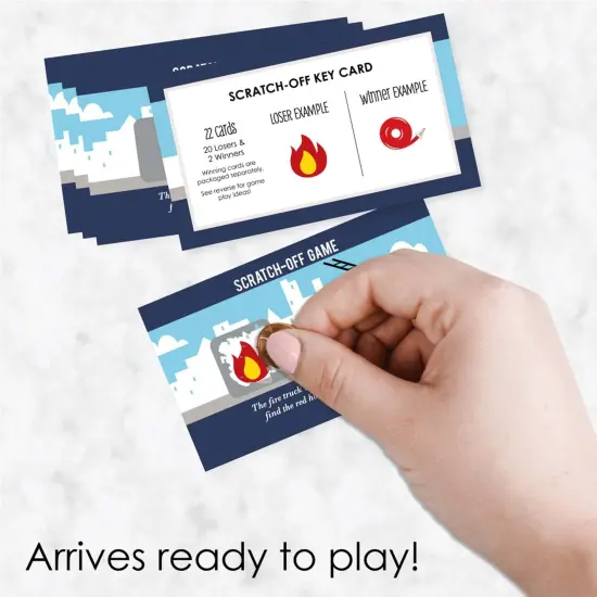 Big Dot of Happiness Fired Up Fire Truck - Firefighter Firetruck Baby Shower or Birthday Party Game Scratch Off Cards - 22 Count {3}