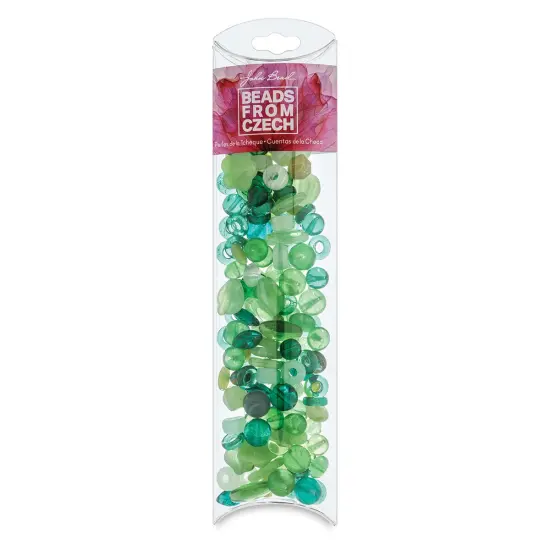 John Bead Czech Glass Bead Mix - Appletini, 100 g {1}