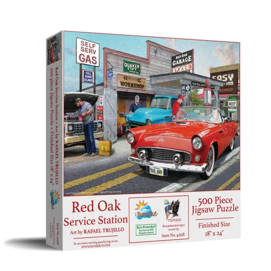 Sunsout Red Oak Service Station 500 pc Jigsaw Puzzle 42318 {3}