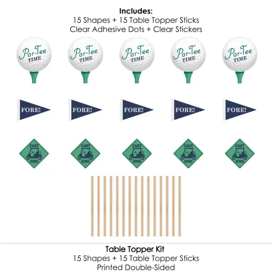 Big Dot of Happiness Par-Tee Time - Golf - Birthday or Retirement Party Centerpiece Sticks - Table Toppers - Set of 15 {7}