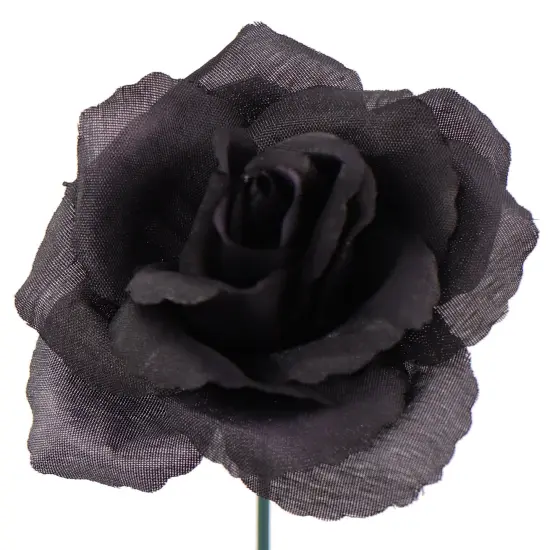 100-Pack: Noir Black Silk Rose Picks, 8" Stems, 3" Wide, Floral Home by Artificial Flowers {3}