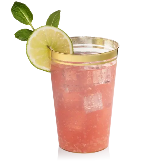 100ct. Cups Glitter-Gold Rim Plastic Disposable Glasses, Elegant Parties, Special Events, Weddings 12, 14, or 16 oz. {9}