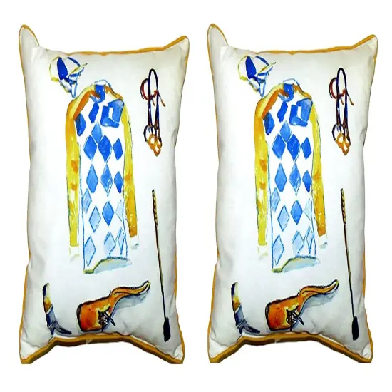 Pair of Betsy Drake Racing Gear Small Pillows 12 Inch X 12 Inch {1}