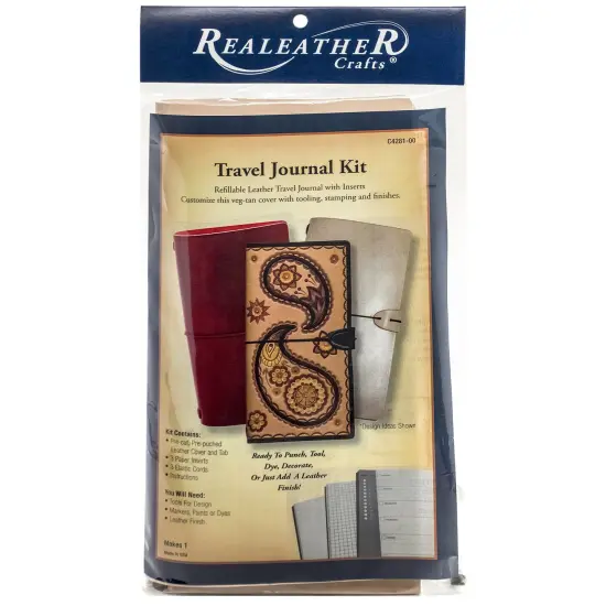 Realeather(R) Crafts Travel Journal Kit-Natural Travel Journal {1}