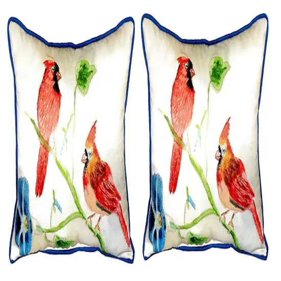 Pair of Betsy Drake Betsy&rsquo;s Cardinals Small Pillows 11 Inch X 14 Inch {1}