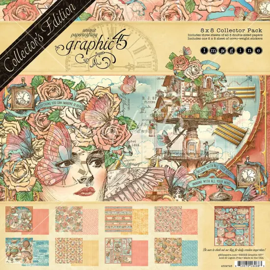 Graphic 45 Collector's Edition Pack 8"X8"-Imagine {1}