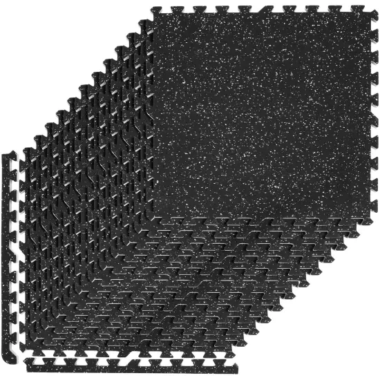 Sorbus Interlocking Foam Gym Floor Tiles -Great Exercise Mat Tiles for Workout, Yoga, Heavy Exercise Equipment Mat (12 Pack) Black {1}